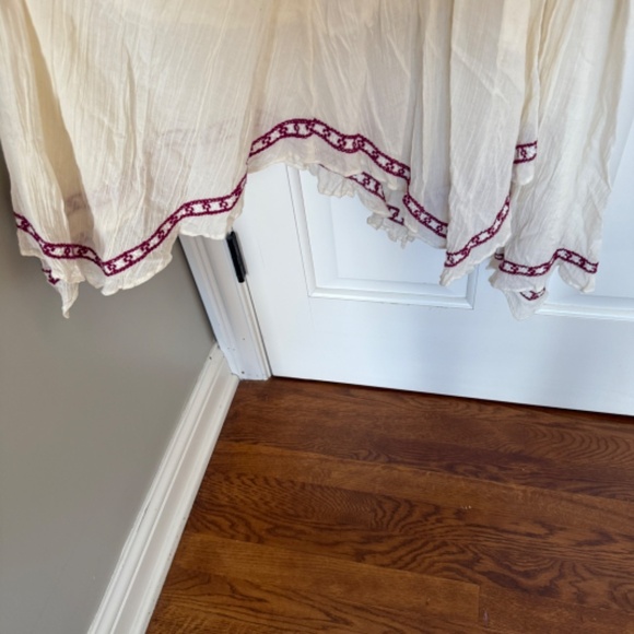 Free People Neo Folk Embroidered boho midi Dress elastic waist 33967 - Picture 9 of 15